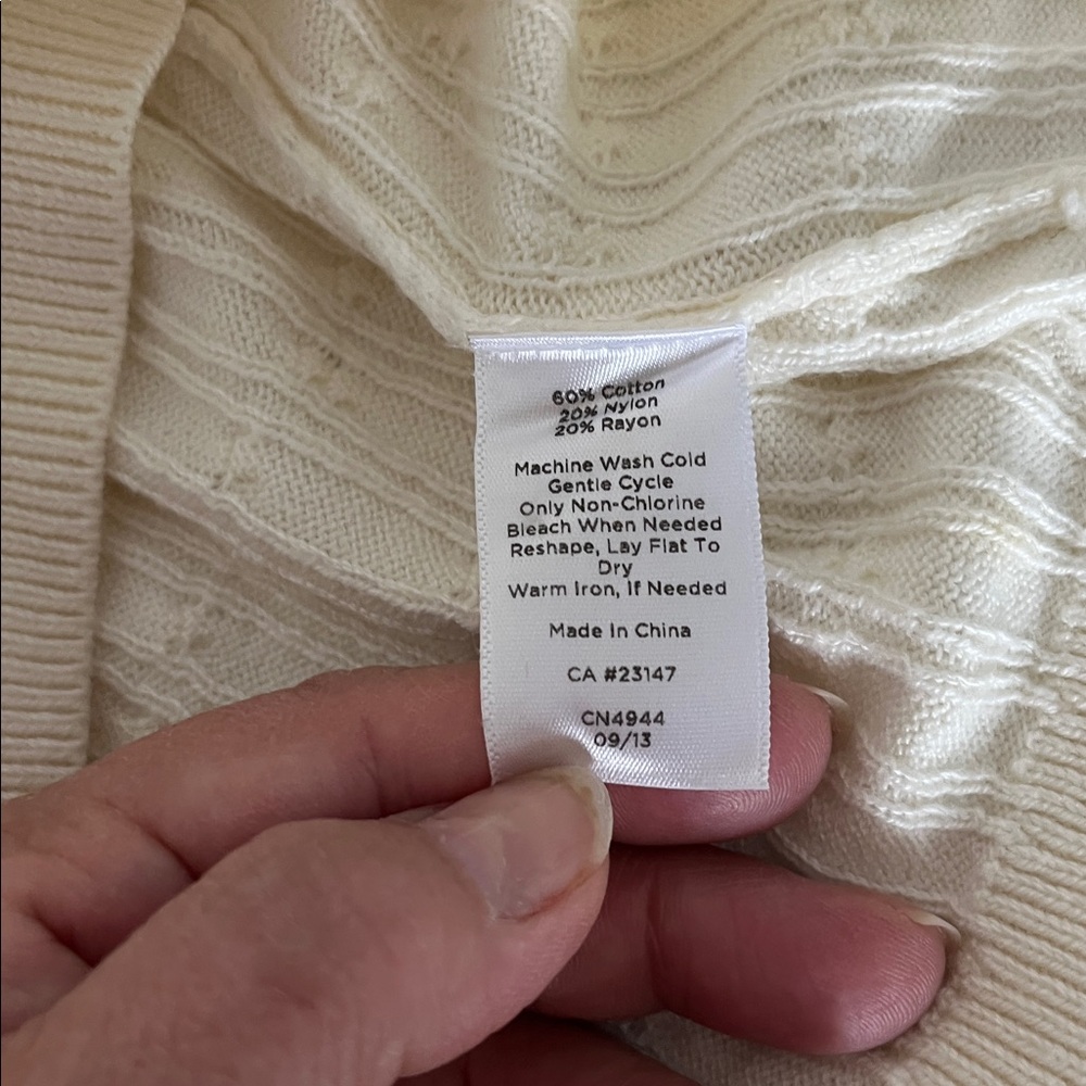 Talbots Cream Ribbed Turtleneck - Picture 7 of 7
